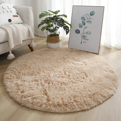 Super Soft Plush Round White Rug