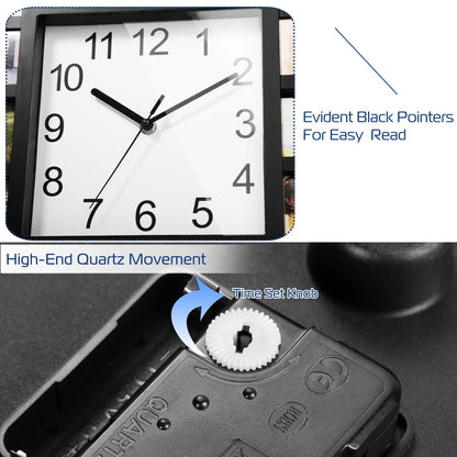 Photo Frame Clock with 12-Picture Display
