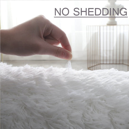 Super Soft Plush Round White Rug