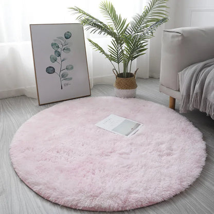 Super Soft Plush Round White Rug